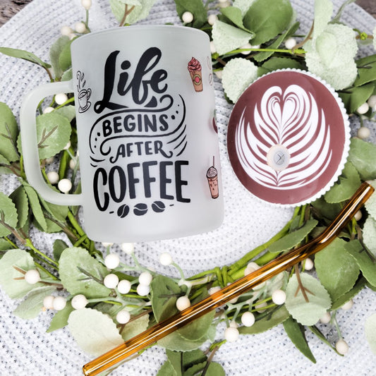 Life Begins After Coffee - Glass Mug